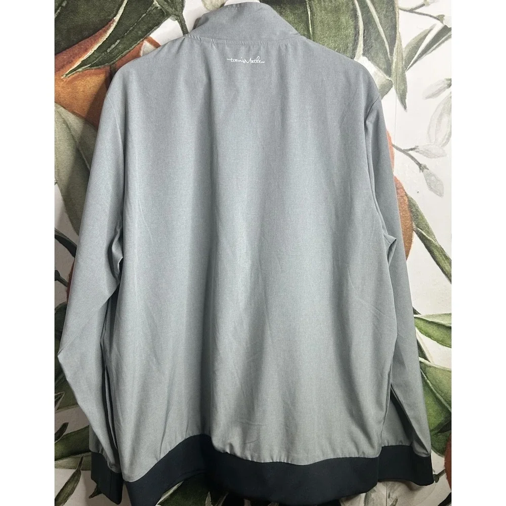 Travis Mathew Golf Windbreaker Full Zip XL Gray Striped  Jacket Lightweight